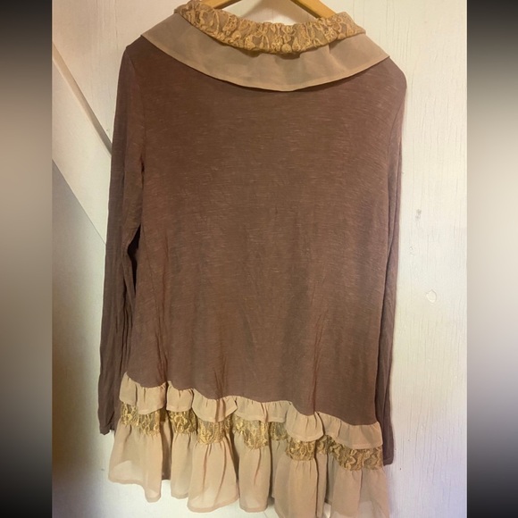 Adiktd lagen look boho bohemian open front Ruffle Hem lightweight cardigan - Picture 5 of 7